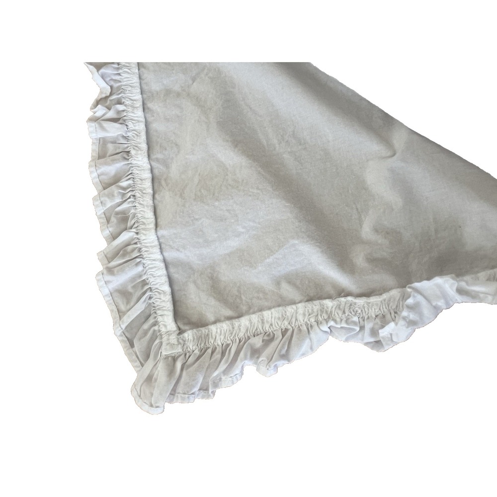2x‎ Restoration Hardware Baby & Child White Ruffle Curtain Panel 94x50 Set of 2 - Picture 3 of 7